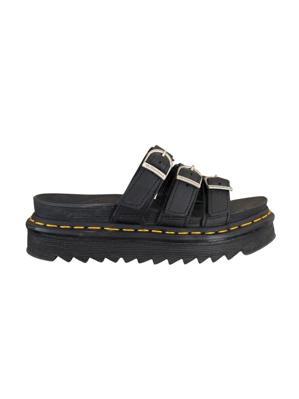 Dr. Martens Blaire Slide Platform Sandals Black Leather size 6 Women’s